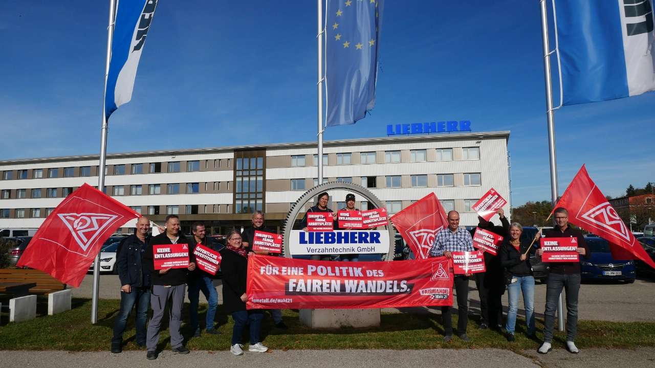 Aktionstag Fairwandel 29.10.21 Demonstration bei Fa. Liebherr