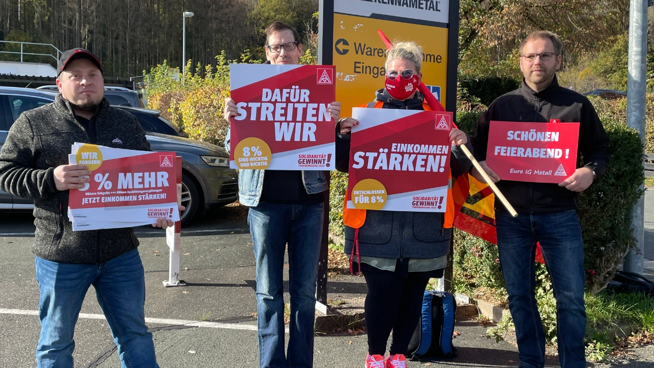 Warnstreik Metall&Elektro Tarifrunde 2022 Kennametal Ebermannstadt