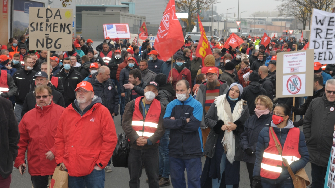 Aktionstag Fairwandel am 29.10.2021 Demonstration bei Siemens in Nürnberg