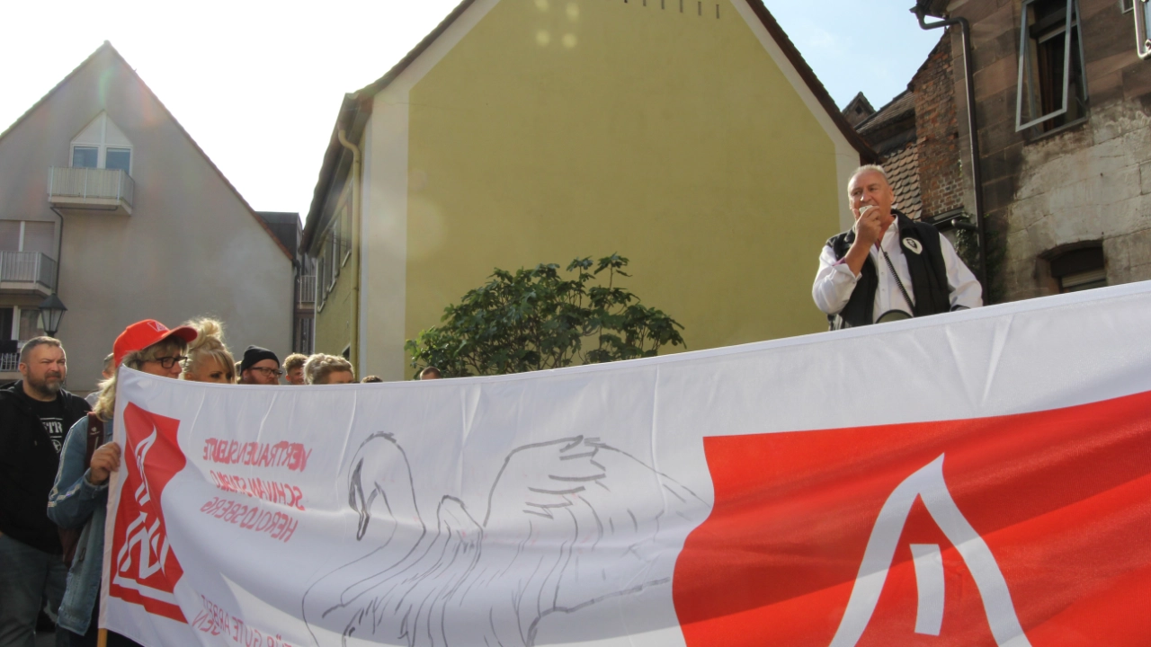 Kundgebung 1. Tarifverhandlung SZI in Stein bei Nürnberg