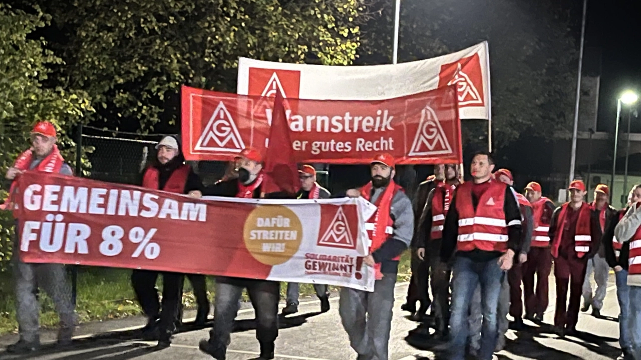 Warnstreik Metall&Elektro Tarifrunde 2022 Linde Material Handling WerkIV Weilbach