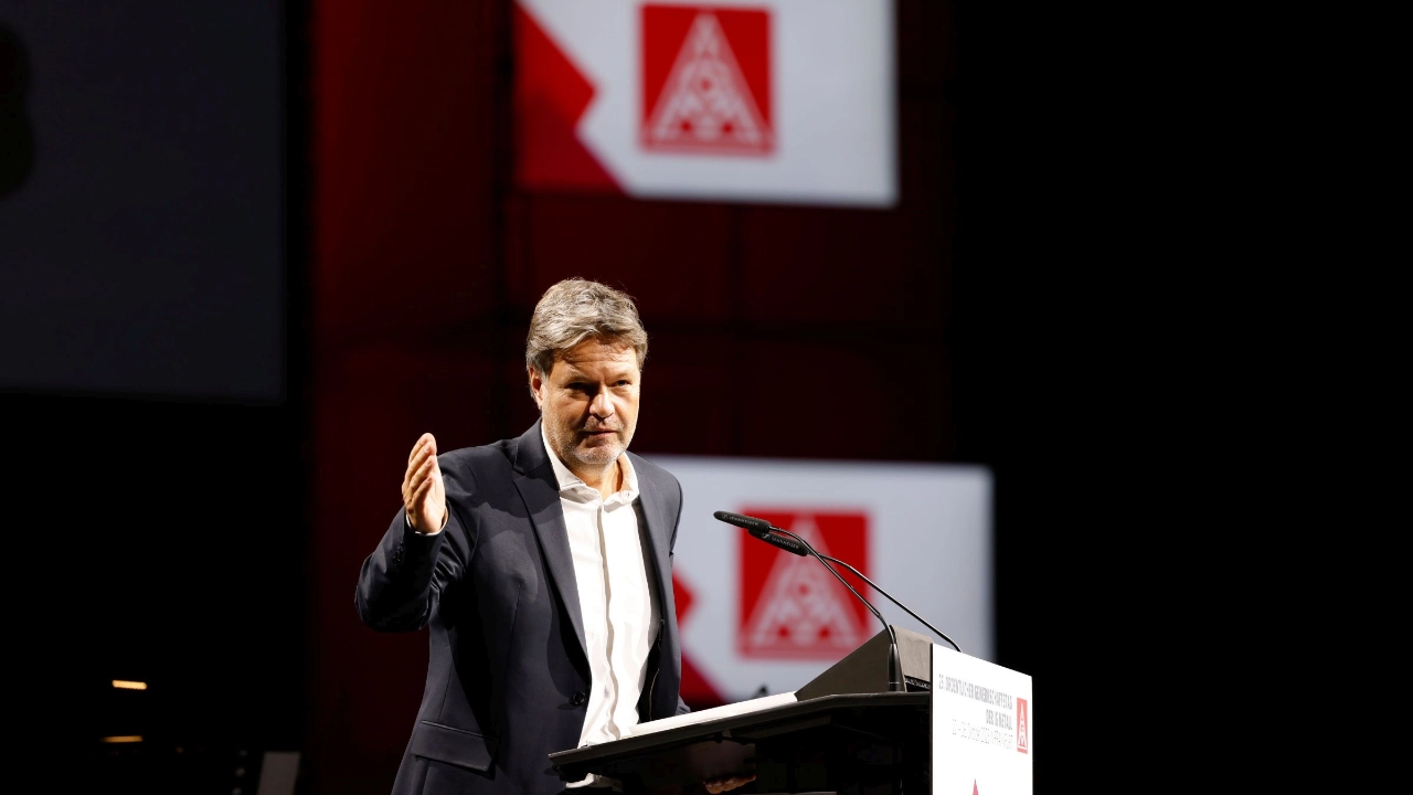 Robert Habeck auf dem 25. Gewerkschaftstag der IG Metall in Frankfurt