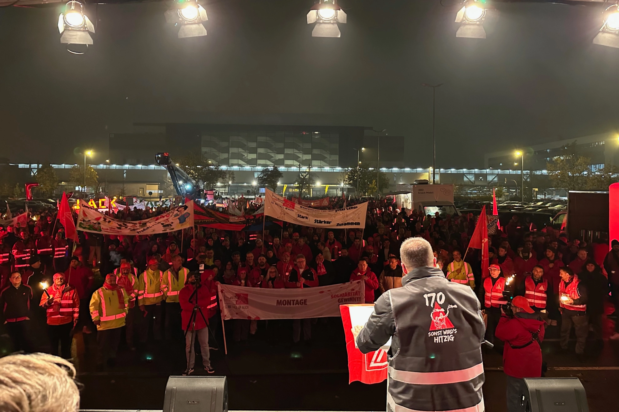 Warnstreik Audi Ingolstadt Nachtschicht