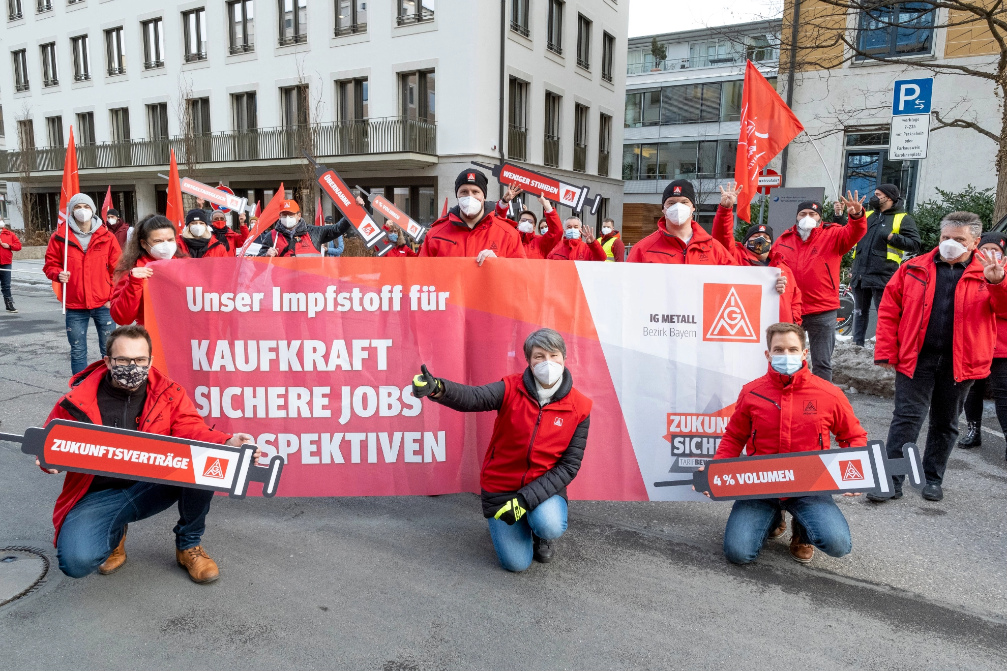 Demonstration vor dem vbm in München 2. Tarifrunde der M+E
