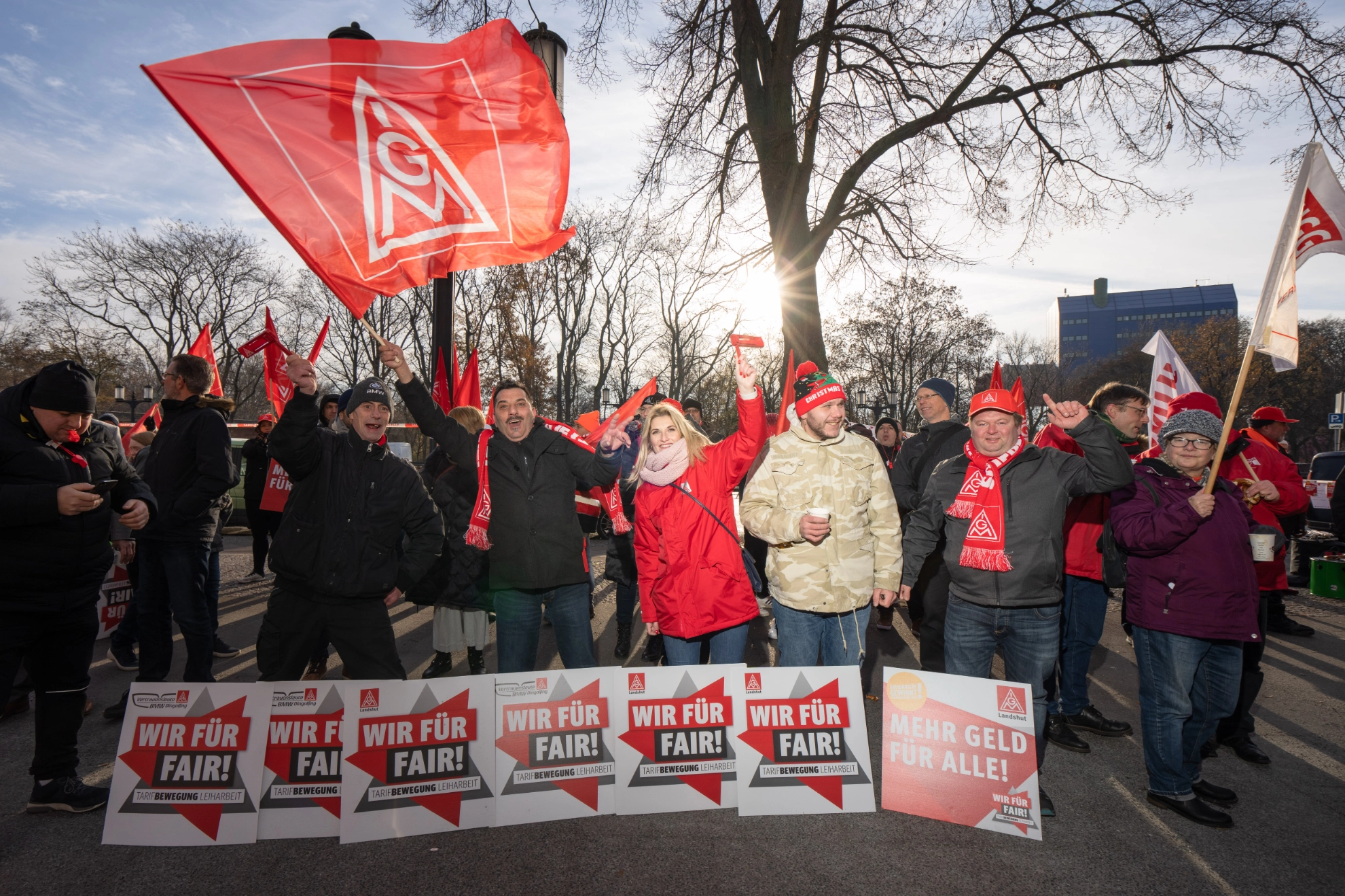 Bayerische Beschäftigte beim Aktionstag Leiharbeit in Berlin
