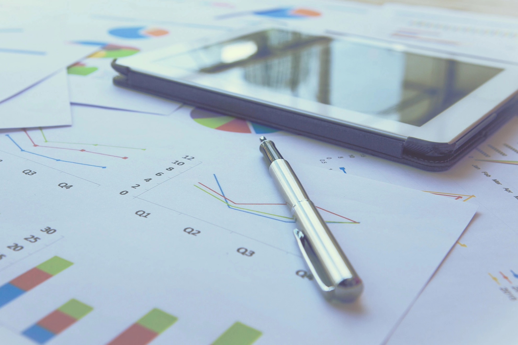 Diagramme, Tablet, Stift