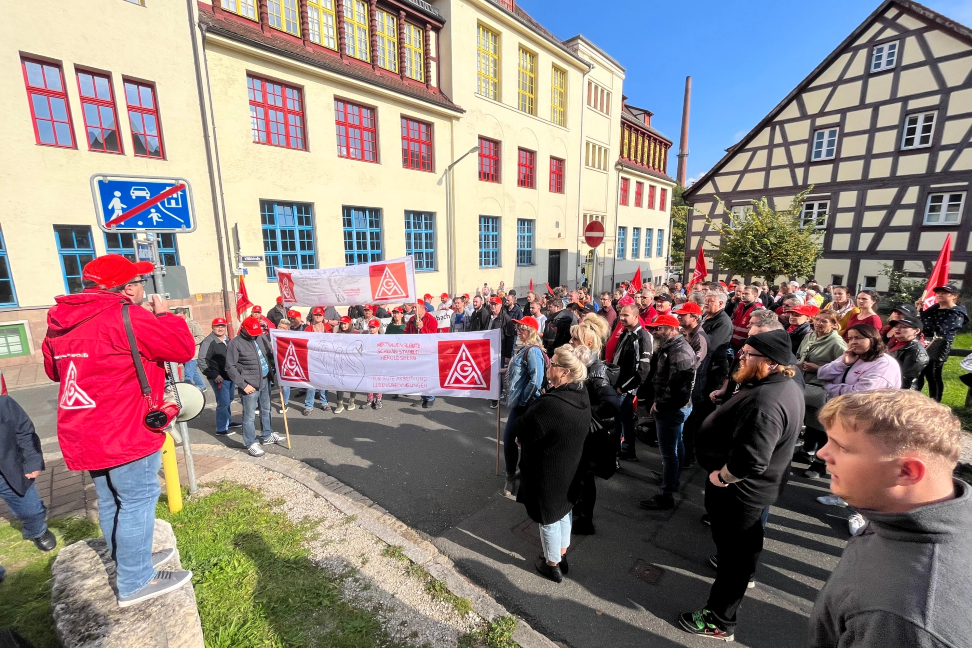 Kundgebung 1. Tarifverhandlung SZI Stein bei Nürnberg