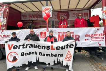 Heute über 14.000 Warnstreikende in 45 Betrieben