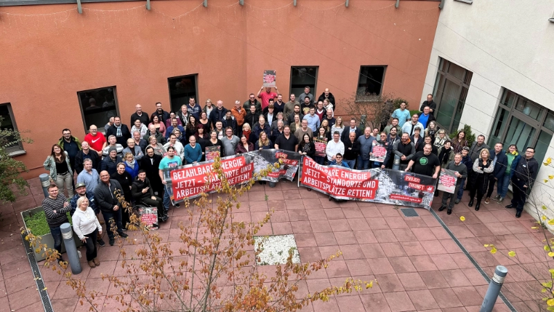 Aktionstag Brückenstrompreis BR Konferenz Linde zusammen mit IGBCE