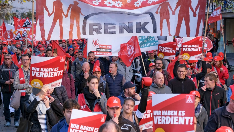 Demo und Kundgebung 3. M+E-Tarifverhandlung in Augsburg