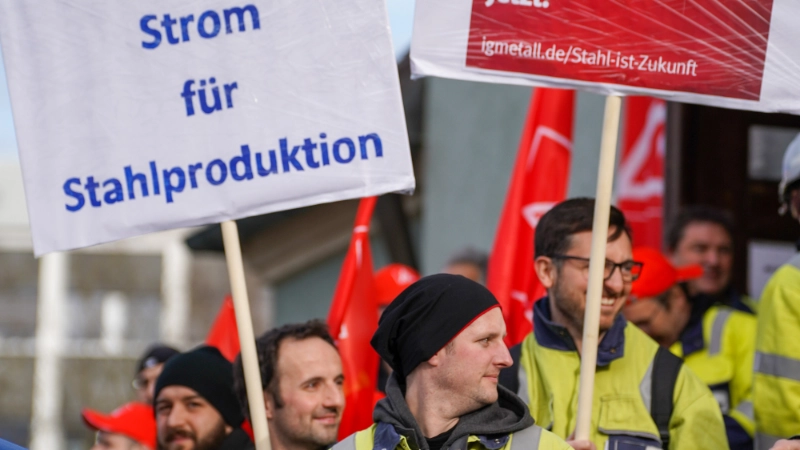 Aktionstag Industriestrompreis: Demonstrationszug und Kundgebung in Meitingen bei Augsburg