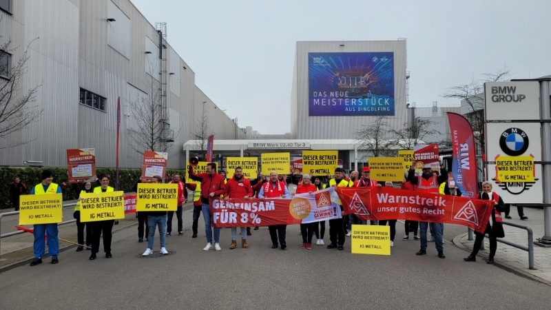 BMW, Dingolfing (Warnstreik Freitagnacht)