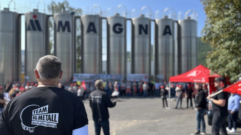 Warnstreik bei Magna Mirrors in Dorfprozelten