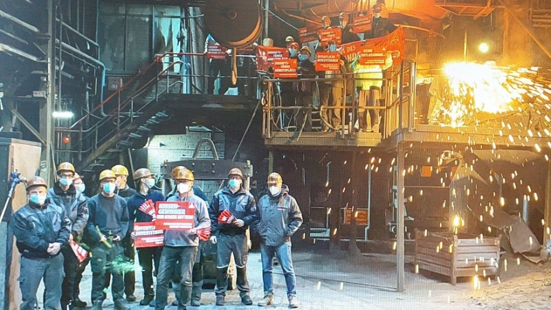 Aktionstag Fairwandel 29.10.21 Demonstration bei Fa. Luitpoldhütte, GS Amberg