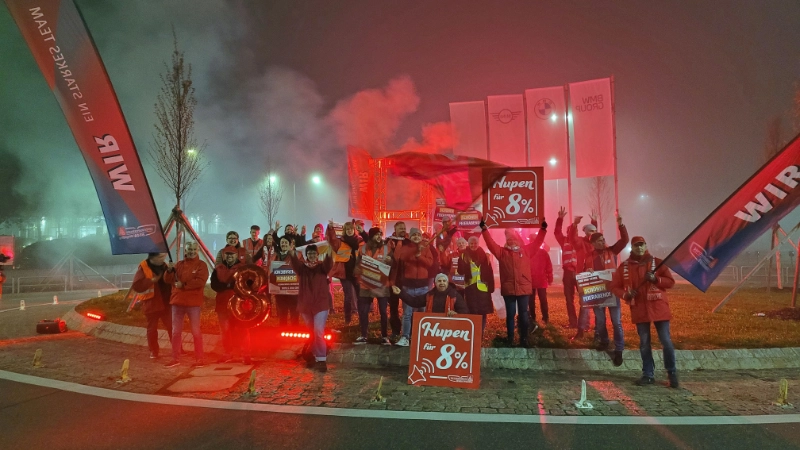 BMW, Dingolfing (Warnstreik Freitagnacht)