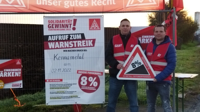 Warnstreik Metall&Elektro Tarifrunde 2022 Kennametal Mistelgau