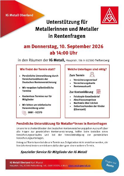 Unterstützung in Rentenfragen