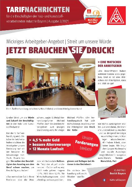 Holz und Kunststoff Tarifnachrichten 2021/2