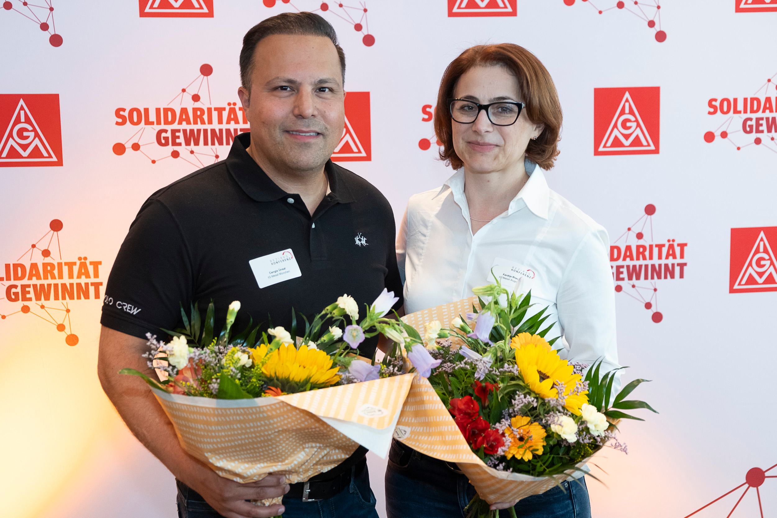 Neu im Beirat: Ferdije Rrecaj, Erste Bevollmächtigte der IG Metall Augsburg, und Cengiz Ünsal, Betriebsrat bei BMW München