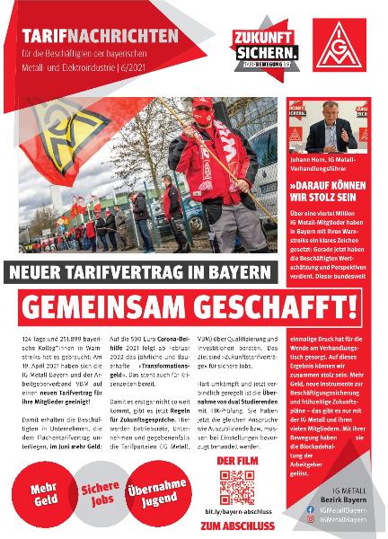 M+E Tarifnachrichten 2021/6 - Tarifabschluss
