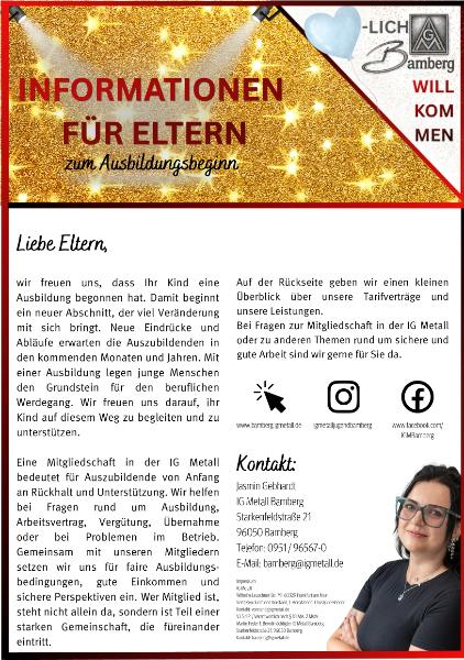 Informationen für Eltern zum Ausbildungsbeginn